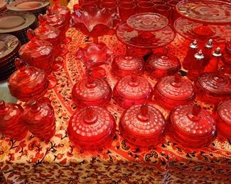 Red Viking glass dinnerware