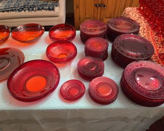 Red Viking glass dinnerware