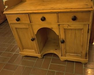 19th century pine buffet cabinet