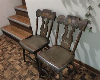 antique hand-painted wooden chairs