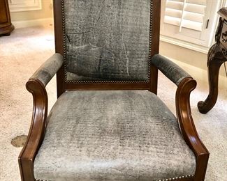 Slate blue reptile print leather office chair