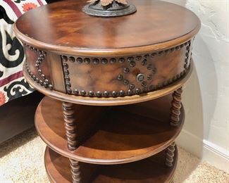 Nail head trim side tables