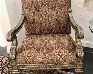 Elegant pair of French style chairs by Marge Carson