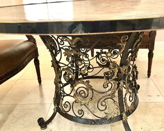 Scroll iron table base