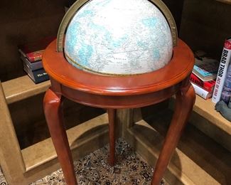 Globe on wood stand