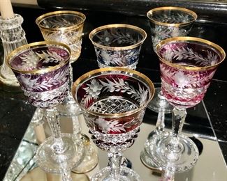 Set of 6 colored stemware