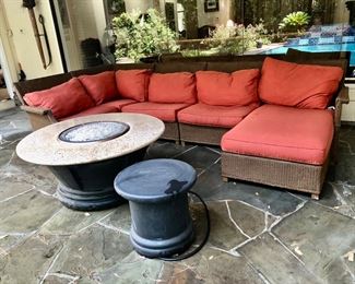 Outdoor wicker sectional