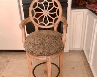 Wood swivel bar stools