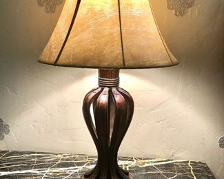 Pair of bronze look lamps