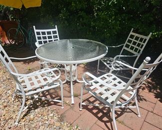 Metal & Glass top Patio Table