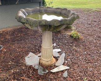 large concrete bird bath