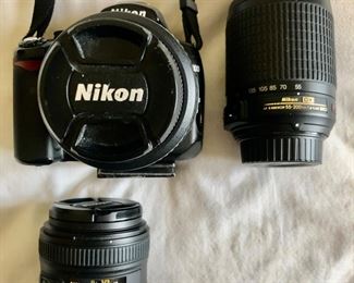 Nikon D5000 Camera with two additional lenses