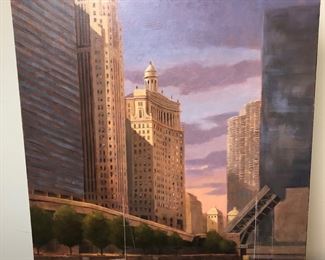 Chicago River with skyline