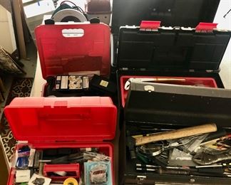 One dozen tools boxes full