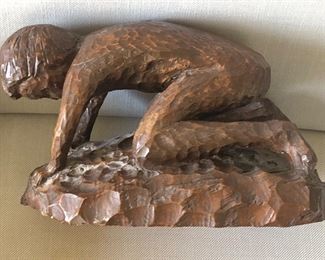 Wood sculpture by the artist