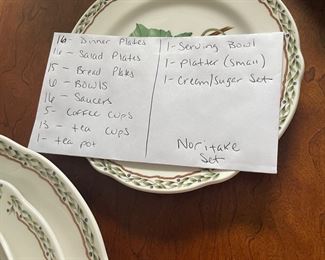 Large Set of Noritake Dinnerware 