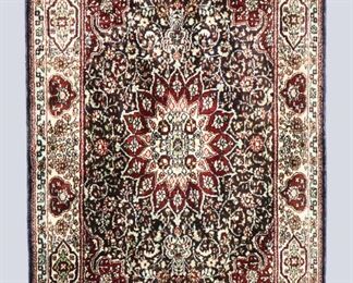 A 2' x 3' vintage Turkish Silk rug. Multicolor floral with central medallion on an Ivory field. Some wear and losses to edges. ESTIMATE $100-200