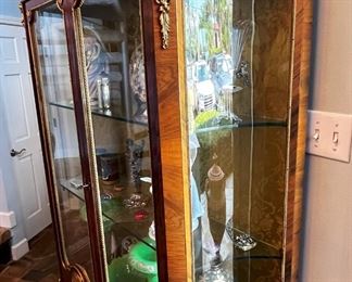 #1. $895. Curio Cabinet with marble top, 50Wx16Dx68H.