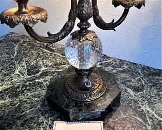 #10. $1,000. Pairpoint Lamp, signed LH Gorham, glass shade, 27HX19W.