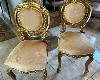 #21. $300. American Pair of Gilded Parlor Chairs.