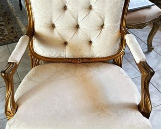 #24. $125. French Louis XV style Armchair (stain on left corner of seat).