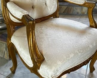 #24. $125. French Louis XV style Armchair (stain on left corner of seat).