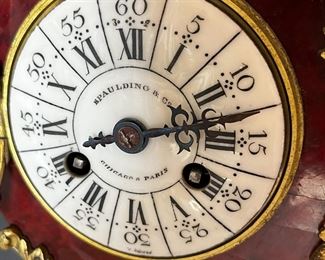 #27. $700. Spaulding & Co. Miniature French Petite Grandfather Clock, marked Chicago & Paris, no keys, 22Hx10x12.