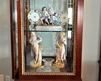 #30. $2,000. Pair of Curio Cases with gilt trim, 90"Hx32"x32".