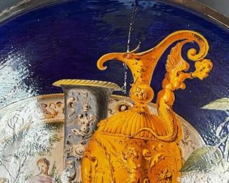 #31. $400. Set of (2) Italian Ginori Platters, marked, 24.5". One plate has a crack through.