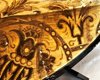 #31. $400. Set of (2) Italian Ginori Platters, marked, 24.5". One plate has a crack through.