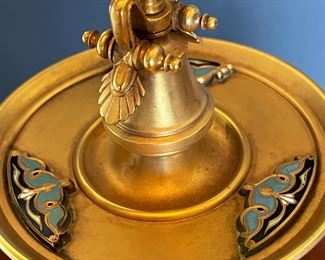 #34. $150. Pair of Bronze Dore Sticks with enamel details.