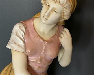 #38. $250. Royal Dux Pair Figures, "The Gleaners", 21x7.