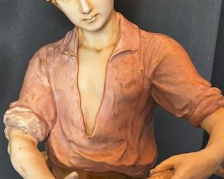 #38. $250. Royal Dux Pair Figures, "The Gleaners", 21x7.