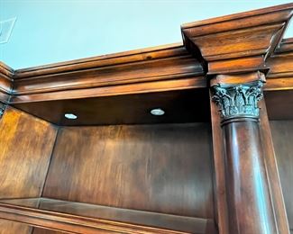 #41. $1,095. Large Bookcase Cabinet, lighted, 101"Wx15"Dx92"H.