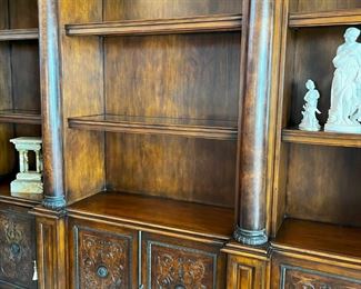 #41. $1,095. Large Bookcase Cabinet, lighted, 101"Wx15"Dx92"H.