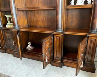 #41. $1,095. Large Bookcase Cabinet, lighted, 101"Wx15"Dx92"H.