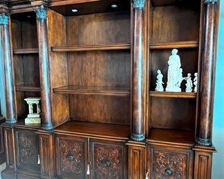 #41. $1,095. Large Bookcase Cabinet, lighted, 101"Wx15"Dx92"H.