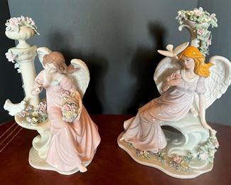 #42. $56. Lladro Style Angels (2), mint condition.