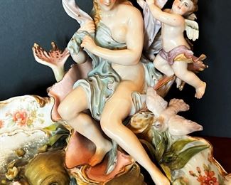 #44. $275. Dresden Porcelain Tray, marked E&A Muller Schwarza-scale, 1895.