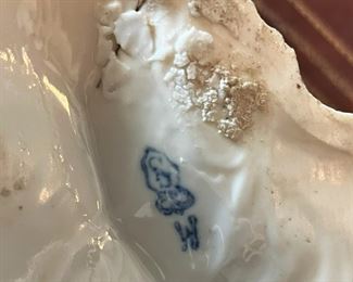 #44. $275. Dresden Porcelain Tray, marked E&A Muller Schwarza-scale, 1895.