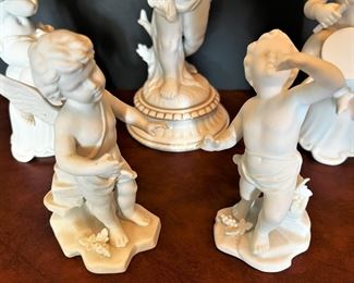 #48 - $150. Set of (5) Bisque Angels (2 German, 2 Unmarked, 1 Andrea).
