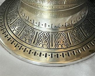 #4. $3950. Monumental Pair of 800 silver Vases (2), 21X8, 10 lbs. each.