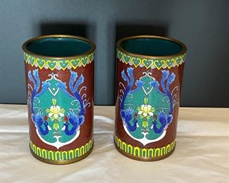 #9. $50. Cloisonné Vases (2), 6HX4W. 