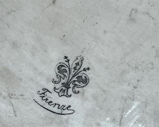 #19. $350. Madonna & Child Porcelain Plaque in period gild frame, signed Firenze.