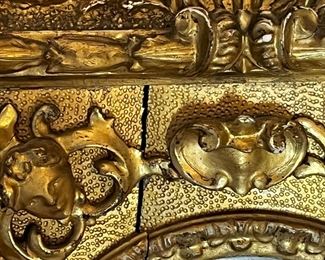 #19. $350. Madonna & Child Porcelain Plaque in period gild frame, signed Firenze.