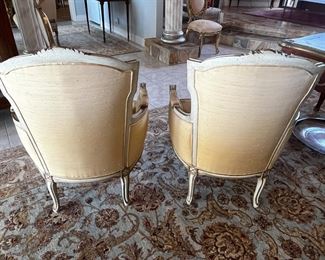 #22. $350. Sligh French Style Pair of Armchairs (staining on one side).