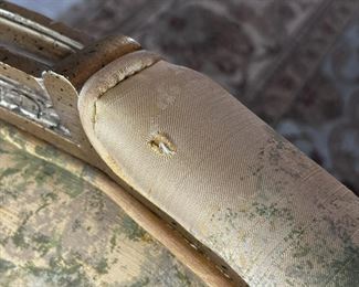 #22. $350. Sligh French Style Pair of Armchairs (staining on one side).