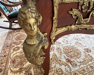 #23. $1,100. French Louis XV style Ormolu Desk, 69"Wx38"Dx31"H.