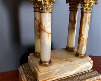 #50 - $200. Green Onyx Stand w/columns, 13"Hx8"x6"