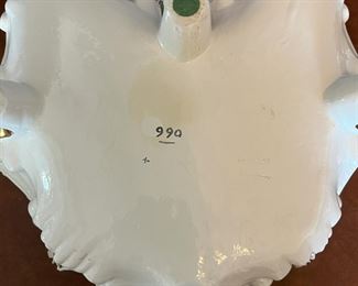 #51- $150. Capodimonte Heart Shaped Lidded Box, marked, made in Italy, 14"x13".